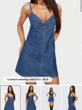 Princess Polly Blue Denim Spaghetti Strap Mini Dress